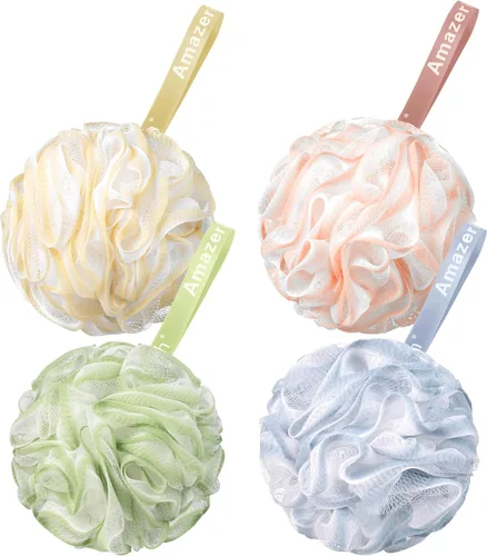 Miniatura 12 de AmazerBath Esponja de Lufa 60g/Pieza, Esponja Exfoliante de Baño Depuradora Corporal, Juego de Lufa de 4 - Blanco Gris-Rosa-Verde Militar-Verde