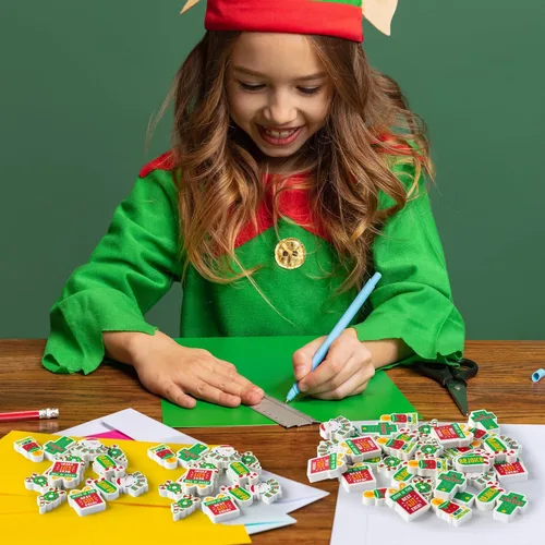 Miniatura 5 de ANGOLIO 60Pcs Borradores Mini de Dibujos Animados Cristianos en Paquete Grande para Navidad Feliz, Borradores de Lápiz con Motivo de Cruz Religiosa