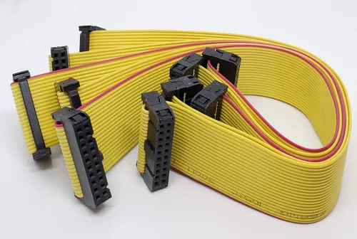Miniatura 7 de Paquete de 5 conectores hembra IDC 2x10 20P 0.100 in 4.7 in 4 pulgadas, cable de cinta plano amarillo, filas dobles 20 pines paso FC F/F