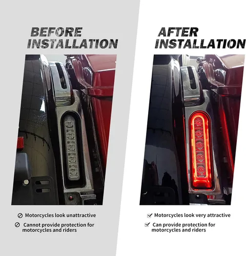 Miniatura 9 de Insertos de soporte para alforjas LED, panel de relleno para luz auxiliar del guardabarros, luces de freno y cola para Harley Electra Glide Road