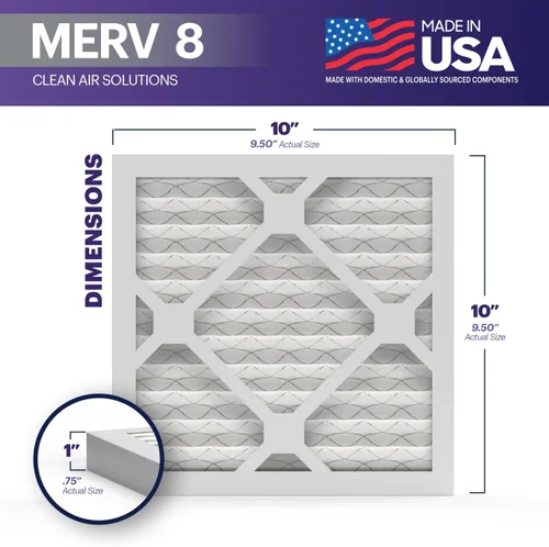 Miniatura 2 de BNX TruFilter - Filtro de aire MERV 8 de 10 x 10 x 1 pulgadas (paquete de 6) – Fabricado en Estados Unidos – Defensa contra polvo y mascotas
