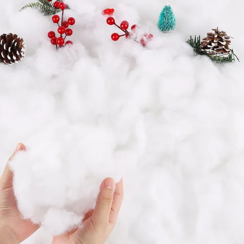 Miniatura 6 de FOIMAS Nieve Artificial, Polvo de Nieve Falso para Navidad con Purpurina en Copos Secos para Decoración de Pueblo Navideño, Manualidades, Decoración