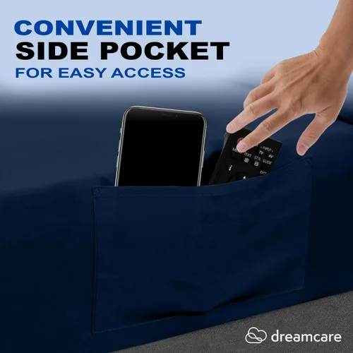 Miniatura 4 de DREAMCARE Juego de sábanas de tamaño King, 4 piezas, sábanas refrescantes de hasta 21 pulgadas de profundidad, sábanas y fundas de almohada de lujo
