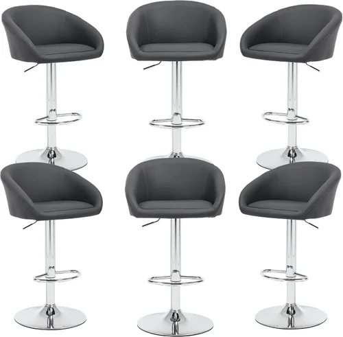 Miniatura 14 de Juego de 2 Taburetes de Bar, Taburetes de Bar Giratorios de Terciopelo Modernos Ajustables en Altura de Mostrador, Silla de Isla con Base de Metal