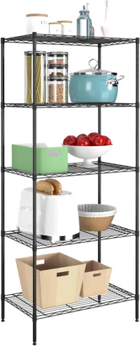 Miniatura 27 de Estantería de 3 niveles, estantería pequeña ajustable para armario, estantes de almacenamiento de cocina con ruedas, organizador de alambre de acero