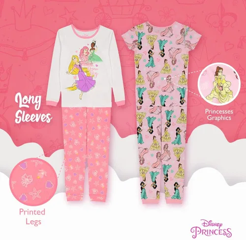 Miniatura 4 de Disney Conjunto de pijama de algodón ajustada de 6 piezas para niñas Frozen Princesas Minnie Mouse