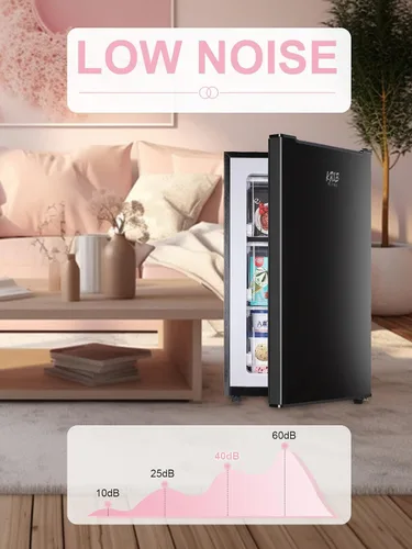 Miniatura 4 de KRIB BLING - Congelador vertical de 3.2 pies cúbicos con control de temperatura de 3 grados, mini congelador con estantes de alambre, adecuado