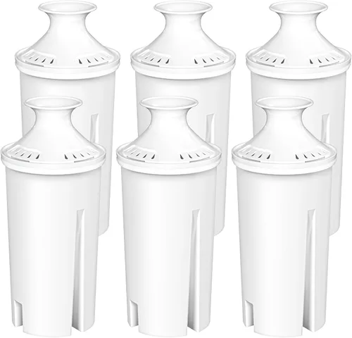 Fil-Fresh Paquete de 6 repuestos para filtros de agua Brita, jarras y dispensadores, certificado NSF 53 y 42 para reducir el cadmio, mercurio,