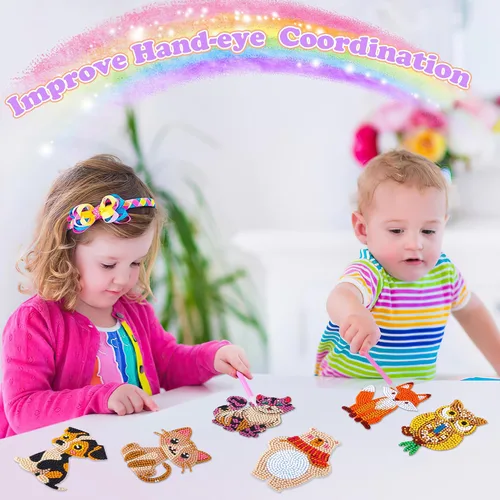 Miniatura 4 de YiConfety Kits de pintura de diamantes, regalo de arte de diamantes para niños, kits de arte de gemas para cumpleaños de niñas, artes y manualidades
