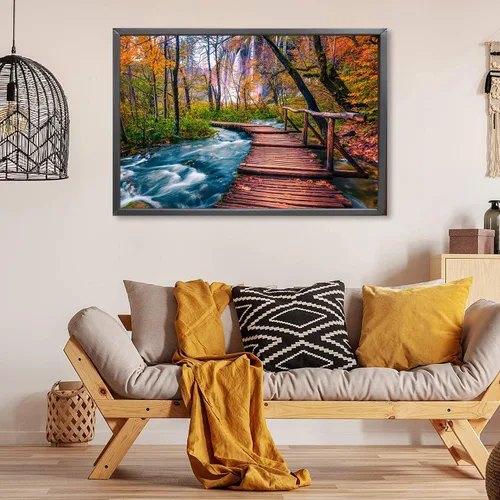 Miniatura 5 de Rompecabezas para adultos, paquete de 2 rompecabezas de 1000 piezas, Parque Nacional Yosemite y Puente Largo de madera en el Parque Nacional Puente