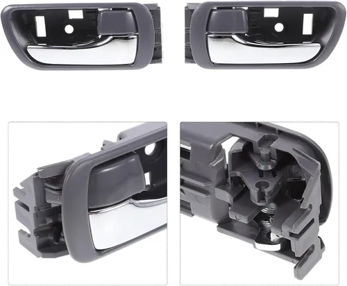 Miniatura 9 de 2pcs Car Interior Door Handles Replacement Chrome Auto Door Pull Handles Interior Fit Mid-Size Sedan 2002-2006 Driver Passenger Side Trim