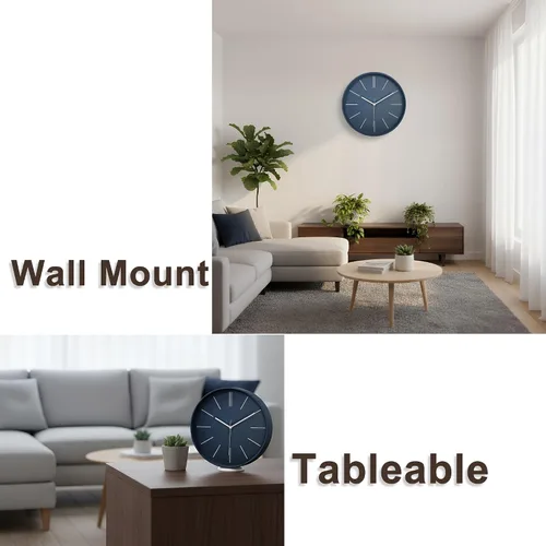 Miniatura 2 de zyzamay Reloj de pared moderno, reloj de pared 3D redondo brillante de 12 pulgadas, fácil de leer, silencioso sin tictac, funciona