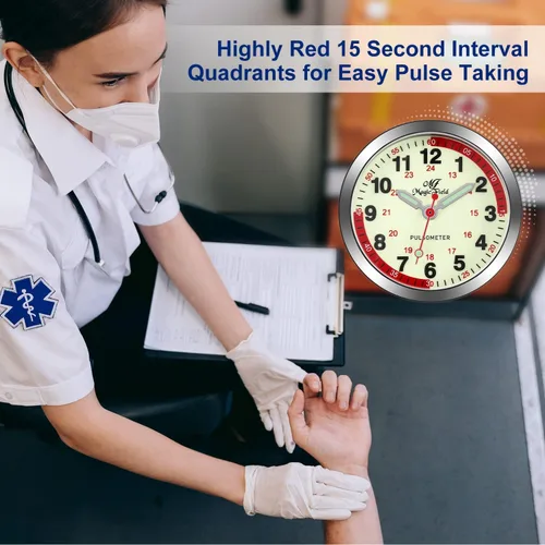 Miniatura 6 de SIBOSUN Watches for Women Nurse Watch Silicone Retractable Fob Clip on Watch for Women Nurses Lady Doctors Students with Second Hand Clip Medical