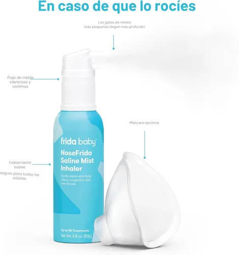 Miniatura 6 de Frida Baby NoseFrida - Inhalador nasal de niebla salina, espray descongestionante para la congestión y el alivio de alergias para bebés + niños