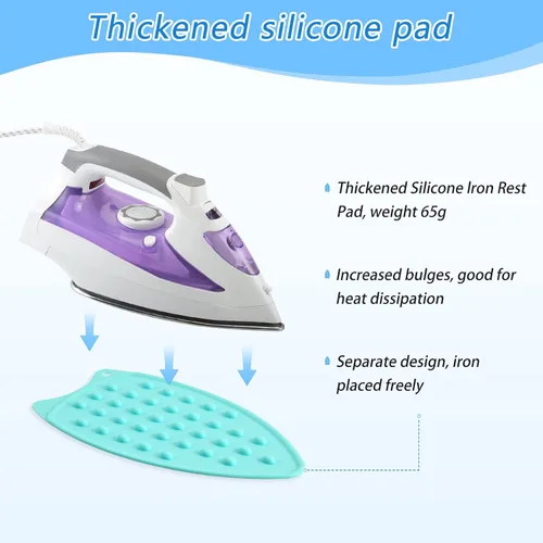 Miniatura 3 de Tapete de planchado de mariposa floral azul, manta portátil con soporte de silicona para planchar para mesa de viaje, resistente al calor, doble