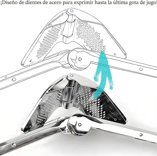 Miniatura 2 de Exprimidor de limón resistente de acero inoxidable, exprimidor manual de extracción máxima, fácil de apretar, plegable, plano, extractor de jugo