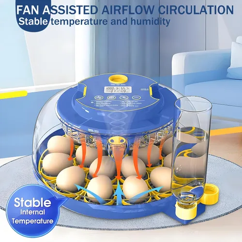Miniatura 4 de Incubadora de 18 huevos con giro automático de huevos y control de humedad, recarga de agua, vela de huevos, incubadoras para incubar pollo, patos
