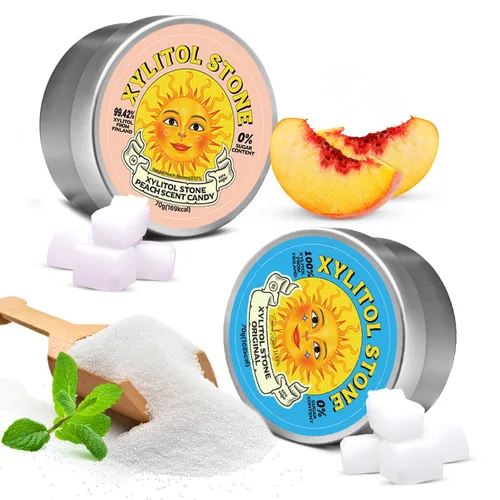 Miniatura 29 de Xylitol Stone Caramelos sin azúcar - Veganos y compatibles con dieta cetogénica, caramelos duros únicos sin azúcar - Dulces con 100% sabor natural