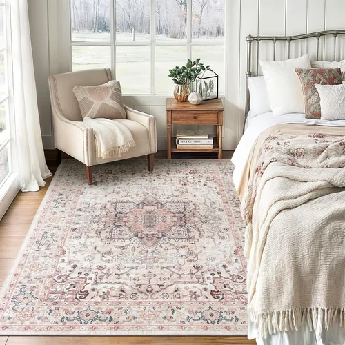 Miniatura 76 de Lofus 8x10 Alfombras de área para sala de estar, alfombra de área lavable, alfombras para dormitorio, cocina, alfombra vintage boho, alfombra suave