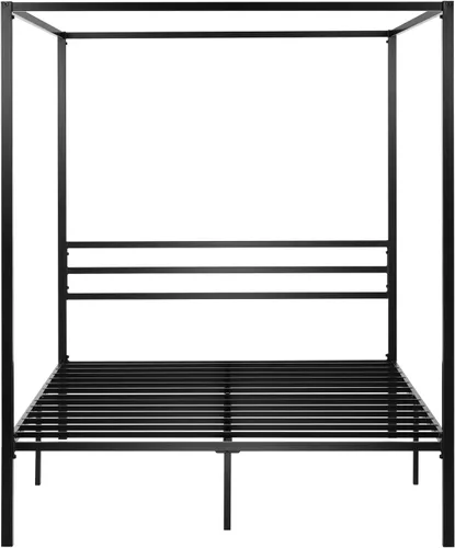 Miniatura 8 de SHA CERLIN Base de cama con dosel, tamaño matrimonial, base de colchón con soporte de listones de metal, no necesita somier, fácil montaje