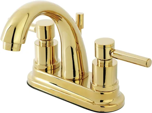Miniatura 3 de Kingston Brass KS8618DL Concord - Grifo de lavabo con mango de latón doble, 4-3/4 pulgadas, níquel cepillado
