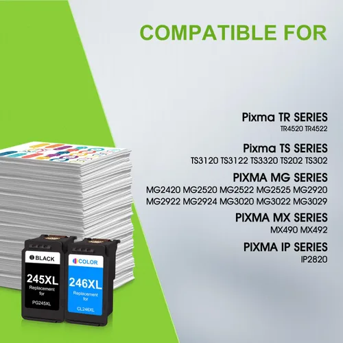 Miniatura 2 de PG-245XL/CL-246XL Combo Pack Reemplazo para Canon 245XL 246XL Cartucho de tinta para impresora Pixma TR4520 TR4522 TS3122 TS3322 MG2522 MX490 MX492