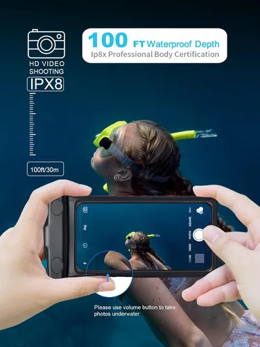 Miniatura 2 de wellhouse Funda impermeable para teléfono, funda impermeable para iPhone 17 16 15 14 13 Pro Max XS Samsung, IPX8 3D bolsa seca para teléfono celular