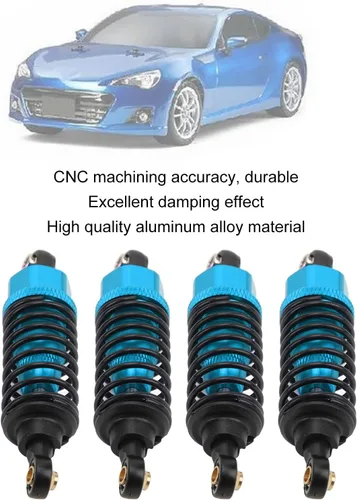Miniatura 3 de Amortiguadores RC, paquete de 4 amortiguadores de aleación de aluminio con diseño roscado para TT-01 TT-02 TA05 RC coches (azul)