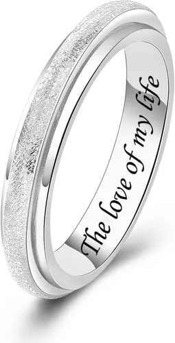 Miniatura 21 de Sterling Silver Spinner Fidget Ring Anti Anxiety Worry Relieving Boredom ADHD Autism Band Ring for Women Men