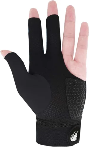Miniatura 4 de MioCloth Guante de billar antideslizante para mano izquierda, carom, billar, taco, deporte, profesional, 3 dedos, regalo para hombres y mujeres