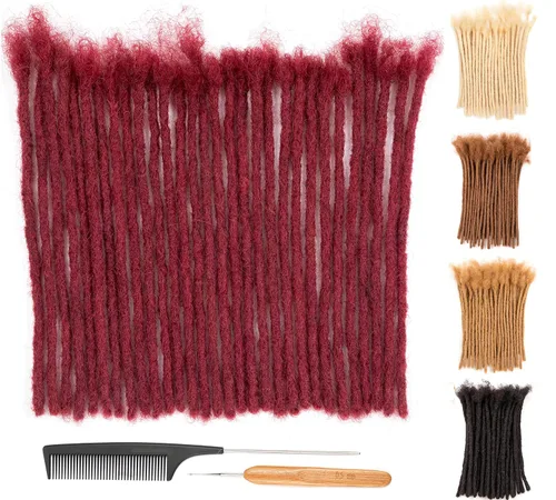 Miniatura 28 de DAIXI 0.2cm y 0.4cm y 0.6cm y 0.8cm de grosor 4-18 pulgadas 10 hebras extensiones de rastas de cabello humano 100% real para hombres/mujeres