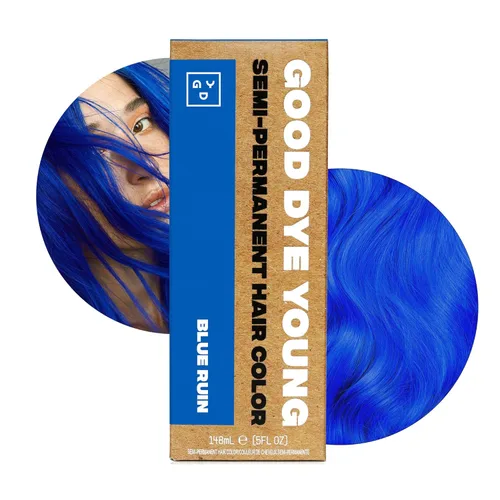 Good Dye Young - Tinte semipermanente para el cabello, vegano y libre de crueldad, color azul, dura hasta 24 lavados, coloración capilar