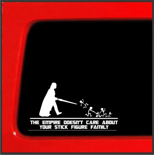 Miniatura 4 de AG-673 - Adhesivo adhesivo de vinilo con texto en inglés «The Empire Doesn't Care About Your Family» para automóvil, camión, pared, portátil