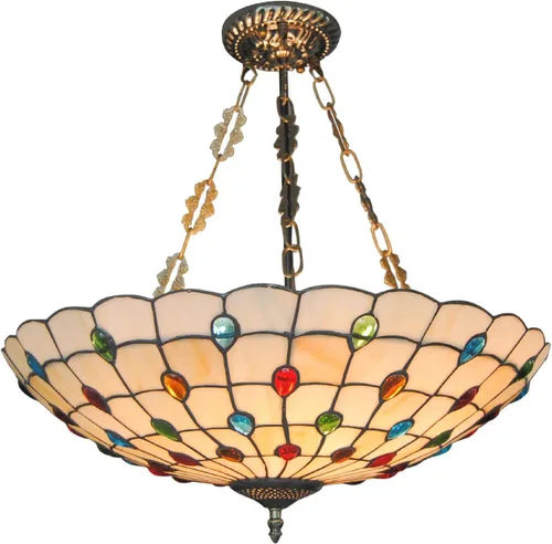 Miniatura 9 de TFCFL Lámpara colgante Tiffany vintage de estilo victoriano para sala de estar, comedor