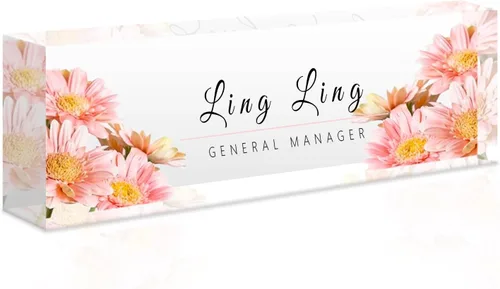 Miniatura 9 de Placa de nombre de escritorio personalizada, placa de identificación acrílica, placas de identificación grabadas personalizadas con logotipo/foto