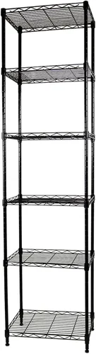 SUNLPH Estantería de alambre de 6 niveles con estantes ajustables, unidad de almacenamiento de metal para lavandería, baño, cocina, despensa,