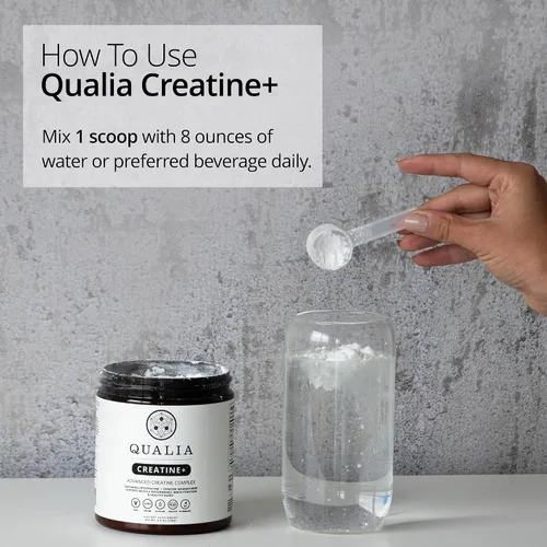 Miniatura 7 de Qualia Creatina Complejo avanzado de creatina 2 fuentes + magnesio Absorción optimizada Rendimiento muscular, función cerebral