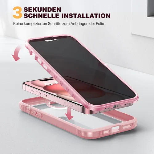 Miniatura 540 de Diaclara Funda diseñada para iPhone 16, mejorada [protección completa de la cámara], carcasa resistente de cuerpo completo con protector de pantalla