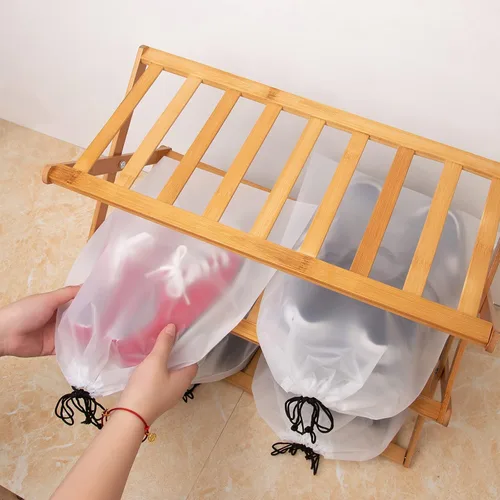 Miniatura 7 de Vorspack Bolsas transparentes para zapatos de viaje, grandes y transparentes, bolsa de almacenamiento con cuerda para hombres y mujeres, paquete