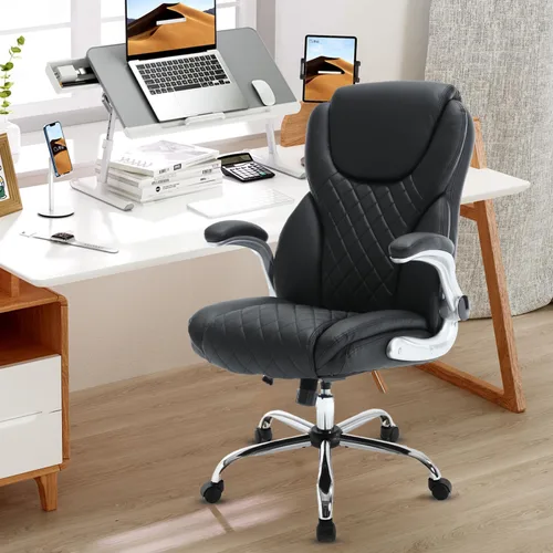 Miniatura 3 de Silla de oficina grande y alta de 400 libras, silla de escritorio ergonómica de respaldo alto con soporte lumbar, silla ejecutiva de piel sintética