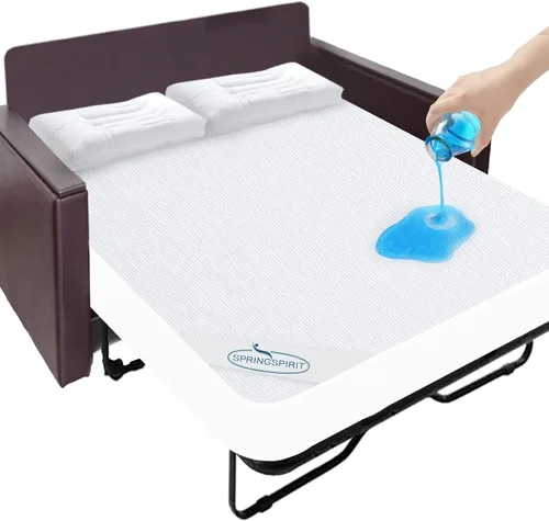 Miniatura 2 de Cubrecolchón de tela de toalla 100% impermeable, transpirable, lavable a máquina, sábana bajera para sofá cama tamaño queen de 60 x 72 pulgadas