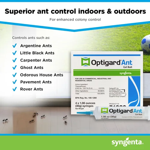 Miniatura 6 de Syngenta - TRTD11568 - Caja de cebo en gel para hormigas Optigard, 4 tubos con émbolo, 30g cada tubo, Blanco