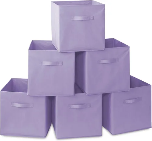 Miniatura 29 de Casafield juego de 6 cubos de almacenamiento plegables de tela, canastas de tela plegables de 11 pulgadas, para estantes, cubos organizadores