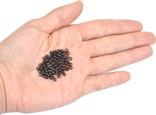 Miniatura 3 de Extensiones de cabello con microeslabones de 0.118 pulgadas, cuentas de micro anillos de cobre, nano cuentas para extensiones de cabello