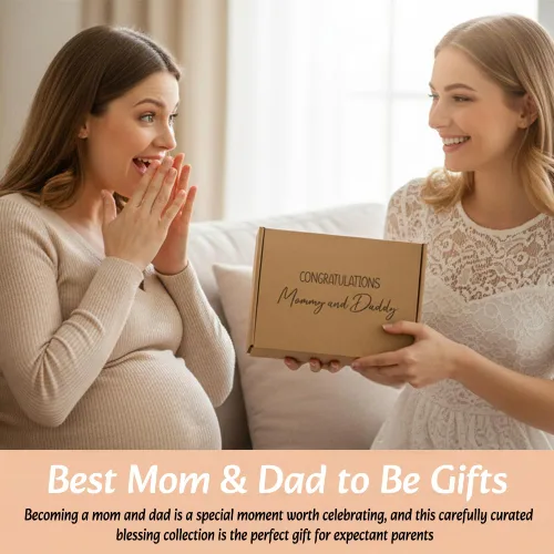 Miniatura 4 de Regalos para padres recién nacidos para parejas, regalos para mamá y papá, cesta de regalo de embarazo para futuros padres, juego de regalo de baby