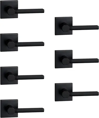 Miniatura 29 de NEWBANG Palanca de puerta de cama/baño para privacidad Baño e interior Manija de cerradura de puerta en negro mate envejecido, HD1601-DB-BK-1P