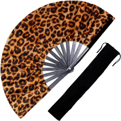 Miniatura 13 de Ventilador de mano decorativo para rave, grandes abanicos plegables para festivales, Drag Queen y Burlesque, bonitos accesorios holográficos