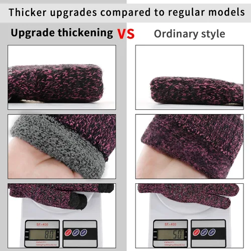 Miniatura 18 de Achiou Guantes de invierno para hombres y mujeres, guantes para pantalla táctil, gel de silicona antideslizante grueso mejorado, forro térmico
