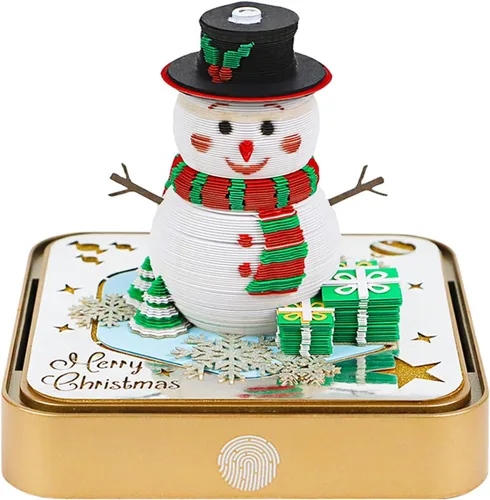 Miniatura 13 de RSLIPIN Bloc de Notas 3D Pieza de Tiempo Calendario 2026, Calendario 3D 2026 Calendario de Escritorio con Luces Notas de Bricolaje Bloc de Notas