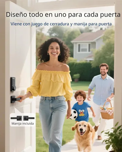 Miniatura 8 de Cerradura de puerta con teclado WiFi Philips con asa, WiFi incorporado, control remoto por APP, desbloqueo por voz y huellas dactilares, cerraduras